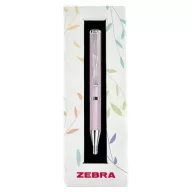   Golyóstoll, 0,24 mm, teleszkópos, babarózsaszín tolltest, ZEBRA "SL-F1", kék