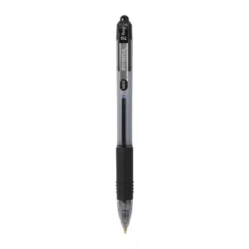 Golyóstoll, 0,27 mm, nyomógombos, ZEBRA "Z-Grip", fekete