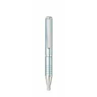   Golyóstoll, 0,24 mm, teleszkópos, metál világoskék tolltest, ZEBRA "SL-F1", kék