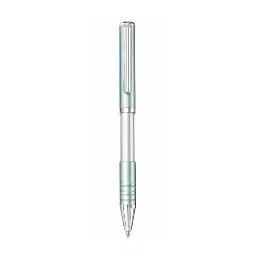 Golyóstoll, 0,24 mm, teleszkópos, metál világoskék tolltest, ZEBRA "SL-F1", kék