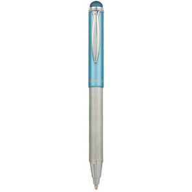   Golyóstoll, 0,24 mm, teleszkópos, rozsdamentes acél, világoskék tolltest, ZEBRA "Telescopic Metal Stylus", kék