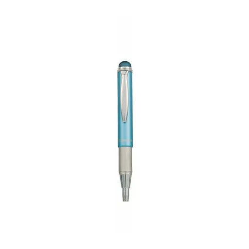 Golyóstoll, 0,24 mm, teleszkópos, rozsdamentes acél, világoskék tolltest, ZEBRA "Telescopic Metal Stylus", kék