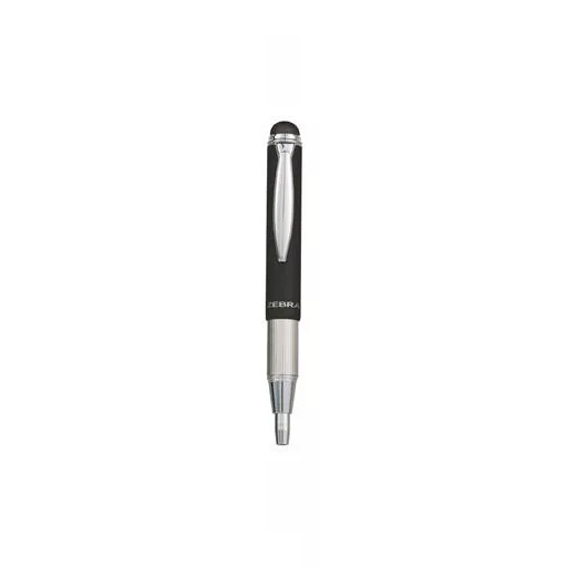 Golyóstoll, 0,24 mm, teleszkópos, rozsdamentes acél, grafitszürke tolltest, ZEBRA "Telescopic Metal Stylus", kék