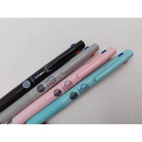   Golyóstoll, 0,24 mm, nyomógombos, háromszínű, ZEBRA  "bLen 3C", rózsaszín test