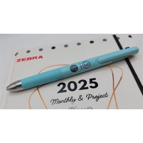   Golyóstoll, 0, 24 mm, nyomógombos, háromszínű, ZEBRA  "bLen 3C", kékeszöld test