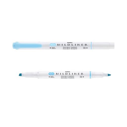 Szövegkiemelő, 1,0/3,5 mm, kétvégű, ZEBRA "Mildliner Fluorescent", kék