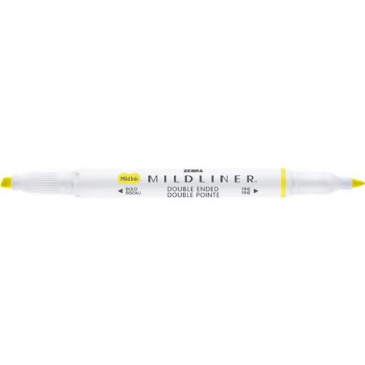 Szövegkiemelő, 1,0/3,5 mm, kétvégű, ZEBRA "Mildliner Fluorescent", sárga