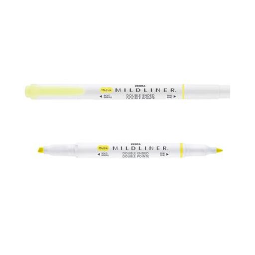 Szövegkiemelő, 1,0/3,5 mm, kétvégű, ZEBRA "Mildliner Fluorescent", sárga