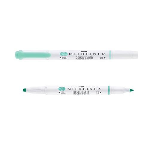 Szövegkiemelő, 1,0/3,5 mm, kétvégű, ZEBRA "Mildliner Fluorescent", türkiz