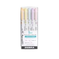   Szövegkiemelő készlet, 1,4/4 mm, kétvégű, ZEBRA "Mildliner Highlighter Gentle", 5 különböző szín