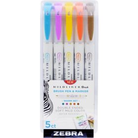   Ecsetirón készlet, kétvégű ZEBRA "Mildliner Warm", 5 szín