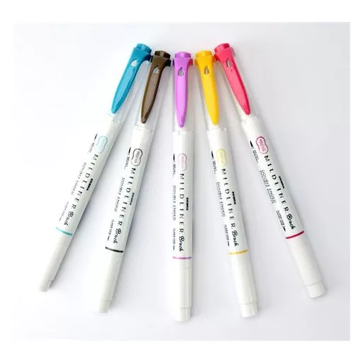Ecsetirón készlet, kétvégű ZEBRA "Mildliner Warm", 5 szín