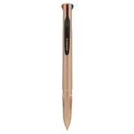   Golyóstoll, 0,37 mm, nyomógombos, négyszínű, ZEBRA "Smooth", rose gold