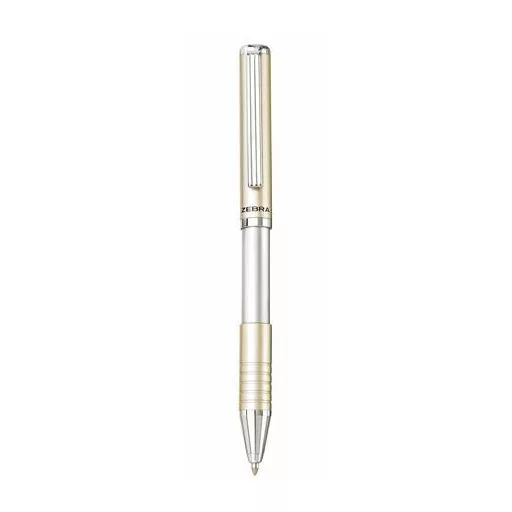 Golyóstoll, 0,24 mm, teleszkópos, pezsgő színű tolltest, ZEBRA "SL-F1", kék
