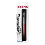   Golyóstoll, 0,24 mm, nyomógombos, ezüst színű klip, pink tolltest, ZEBRA "901", kék