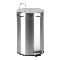   Pedálos szemetes, rozsdamentes acél, kivehető műanyag vödörrel, 12 liter