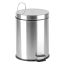 Pedálos szemetes, rozsdamentes acél, kivehető műanyag vödörrel, 5 liter