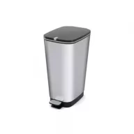  Pedálos szemetes, fémhatású, 45 l, CURVER "Chic", ezüst