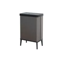   Fedeles szemetes, nyomógombos, 54 liter, CURVER "Verto High", szürke/fekete