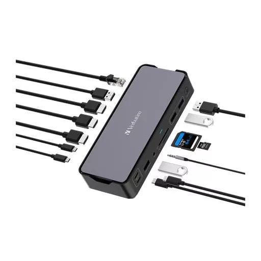 Dokkoló, 15 port, USB-C host, VERBATIM "USB-C Pro CDS-15"