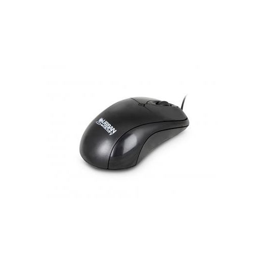 Egér, vezetékes, optikai, közepes méret, USB, URBAN FACTORY "Big Crazy", fekete