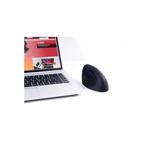 Egér, vezeték nélküli, vertikális, USB, URBAN FACTORY "Ergo Next", fekete