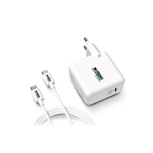 Hálózati töltő, 1xUSB-C (65W), USB-C–USB-C kábel, URBAN FACTORY