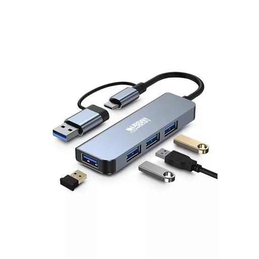 USB elosztó-HUB, 4xUSB-A 3.2, URBAN FACTORY "Minee"