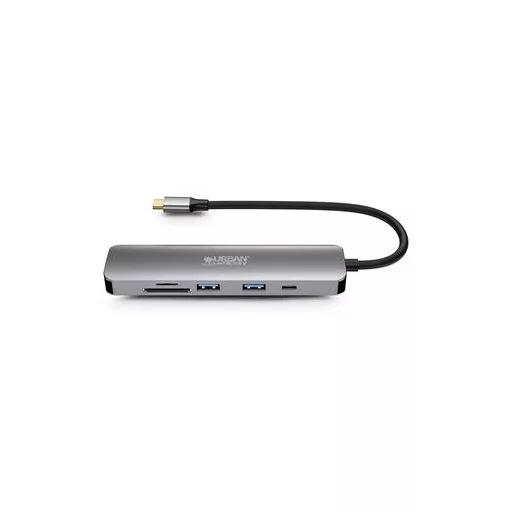 USB elosztó-HUB, USB-C/USB 3.0/HDMI/SD/mSD, URBAN FACTORY