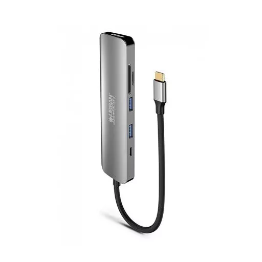 USB elosztó-HUB, USB-C/USB 3.0/HDMI/SD/mSD, URBAN FACTORY