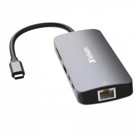   USB elosztó-HUB, 2xUSB-C/1xHDMI/3xUSB-A/RJ45/SD/mSD, VERBATIM
