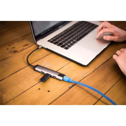 USB elosztó-HUB, USB-C/USB 3.0/HDMI/Ethernet, VERBATIM