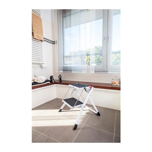 Fellépő, összecsukható, 2 lépcsőfokos, acél, KRAUSE "Picoly"