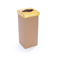  Szelektív hulladékgyűjtő, újrahasznosított, 50 l, RECOBIN "Office", sárga