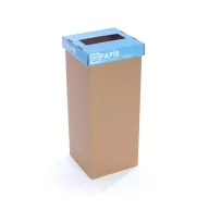   Szelektív hulladékgyűjtő, újrahasznosított, 50 l, RECOBIN "Office", kék