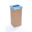 Szelektív hulladékgyűjtő, újrahasznosított, angol felirat, 50 l, RECOBIN "Office", kék