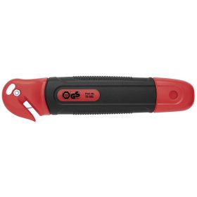   Univerzális kés, 18 mm, fóliavágóval, WEDO, "Safety" piros/fekete