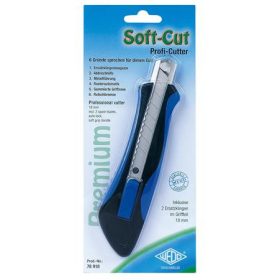   Univerzális kés, 18 mm, WEDO "Soft-cut", kék/fekete