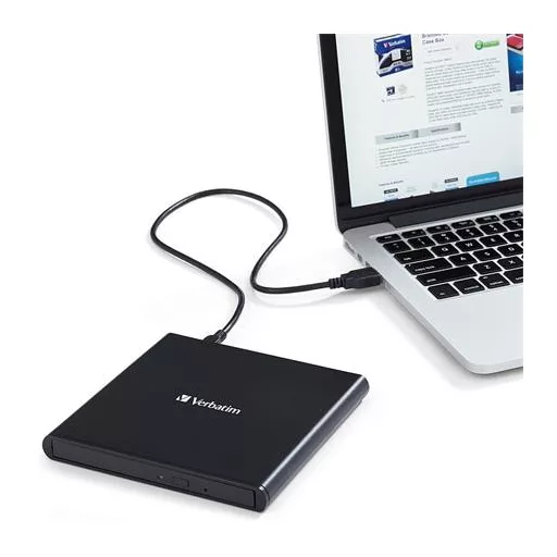 Blu-ray író, (külső meghajtó), 4K Ultra HD, USB 3.1 GEN 1 USB-C, VERBATIM "Slimline"