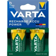   Tölthető elem, D góliát, 2x3000mAh, előtöltött, műanyagmentes, VARTA "Power"
