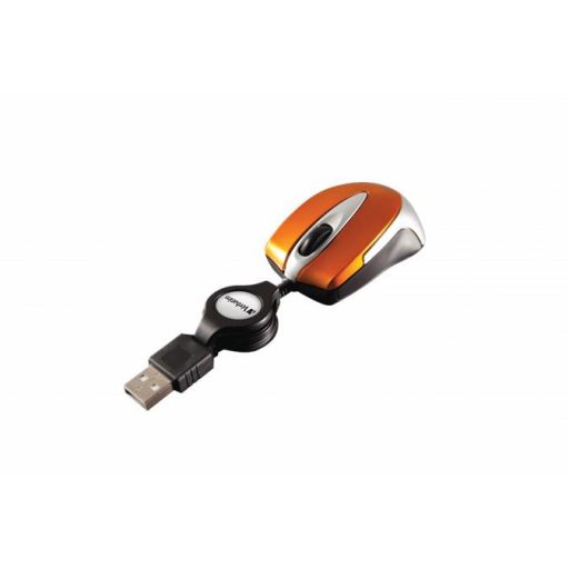 Egér, vezetékes, optikai, kisméret, USB, VERBATIM "Go Mini", ezüst-lávaszínű