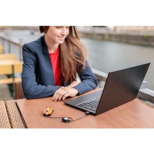 Egér, vezetékes, optikai, kisméret, USB, VERBATIM "Go Mini", ezüst-lávaszínű