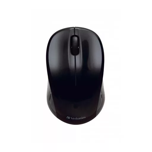 Egér, vezeték nélküli, optikai, közepes méret, USB, VERBATIM "Go", fekete