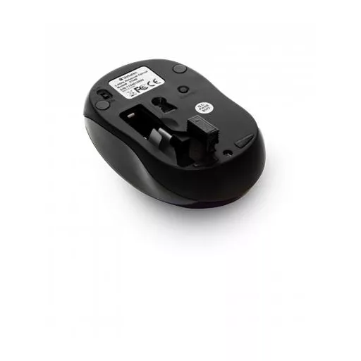 Egér, vezeték nélküli, optikai, közepes méret, USB, VERBATIM "Go", fekete