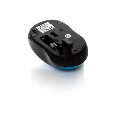 Egér, vezeték nélküli, optikai, közepes méret, USB, VERBATIM "Go", karibikék