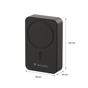   Power bank, külső akkumulátor, mágneses, 20.000mAh, kitámasztó, VERBATIM "Charge n Go Essentials", fekete