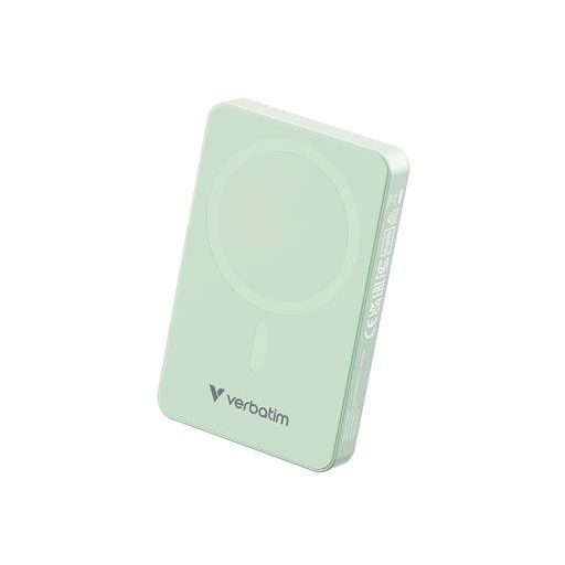 Power bank, külső akkumulátor, vezeték nélküli, 10.000mAh, VERBATIM "Charge n Go Essentials", zöld