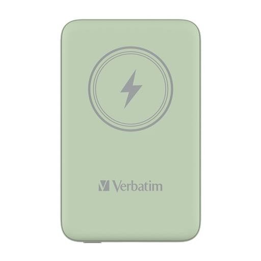 Hordozható akkumulátor, vezeték nélküli töltés, 10000 mAh, VERBATIM "MCP-10, zöld