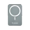 Power bank, külső akkumulátor, mágneses (vezeték nélküli), 10.000mAh, kitámasztó, VERBATIM "Charge n Go", szürke