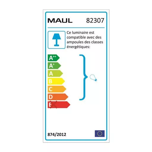 Asztali lámpa, energiatakarékos, felfogatható, MAUL "Study", ezüst